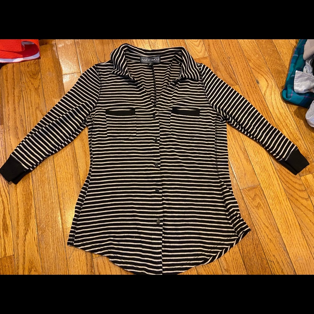Almost Famous Striped Button Down - image 1
